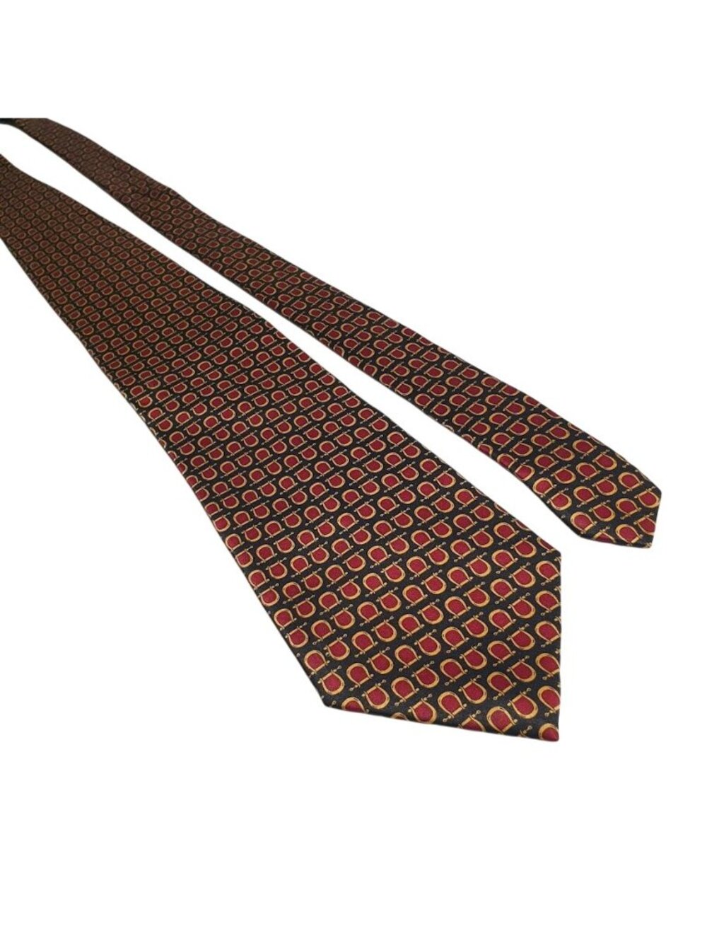 Museum Artifacts Tie All Silk Red Gold Horse Bridle Print Handmade Menswear Gift